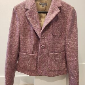 Lands' End Women's Pink Tweed Jacket